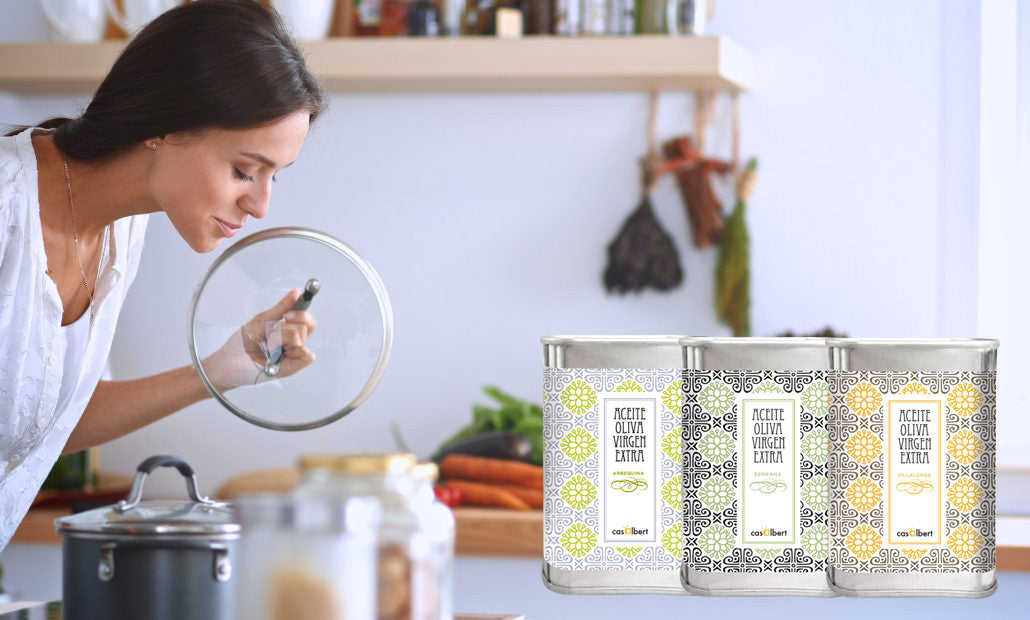 Cocina ligera de primavera con aceite de oliva virgen extra