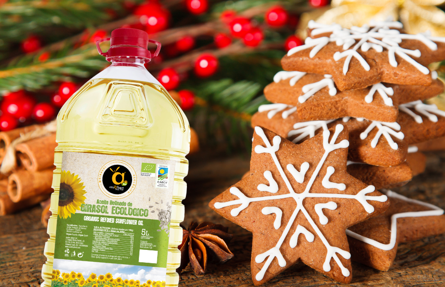 Galletas de jengibre navideñas con Aceite de Girasol Ecológico Casalbert