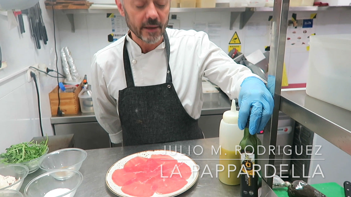 Carpaccio tradicional con Aceite Virgen Extra Casalbert
