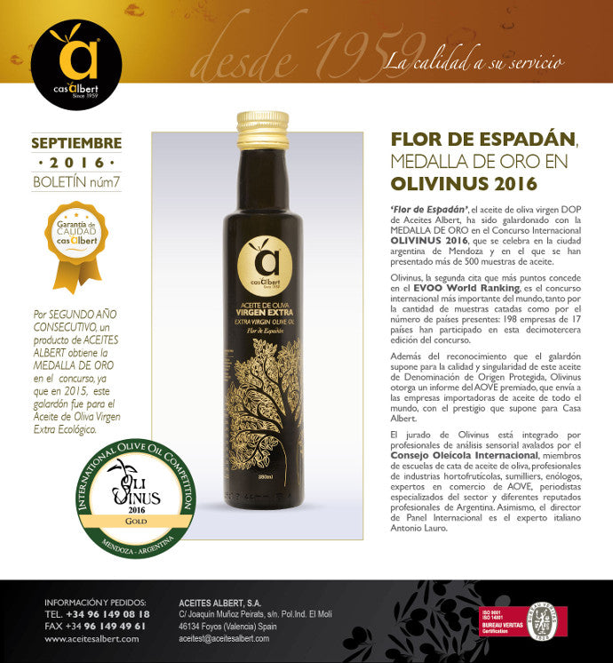 flor de espadan medallz oro olivinus 2016