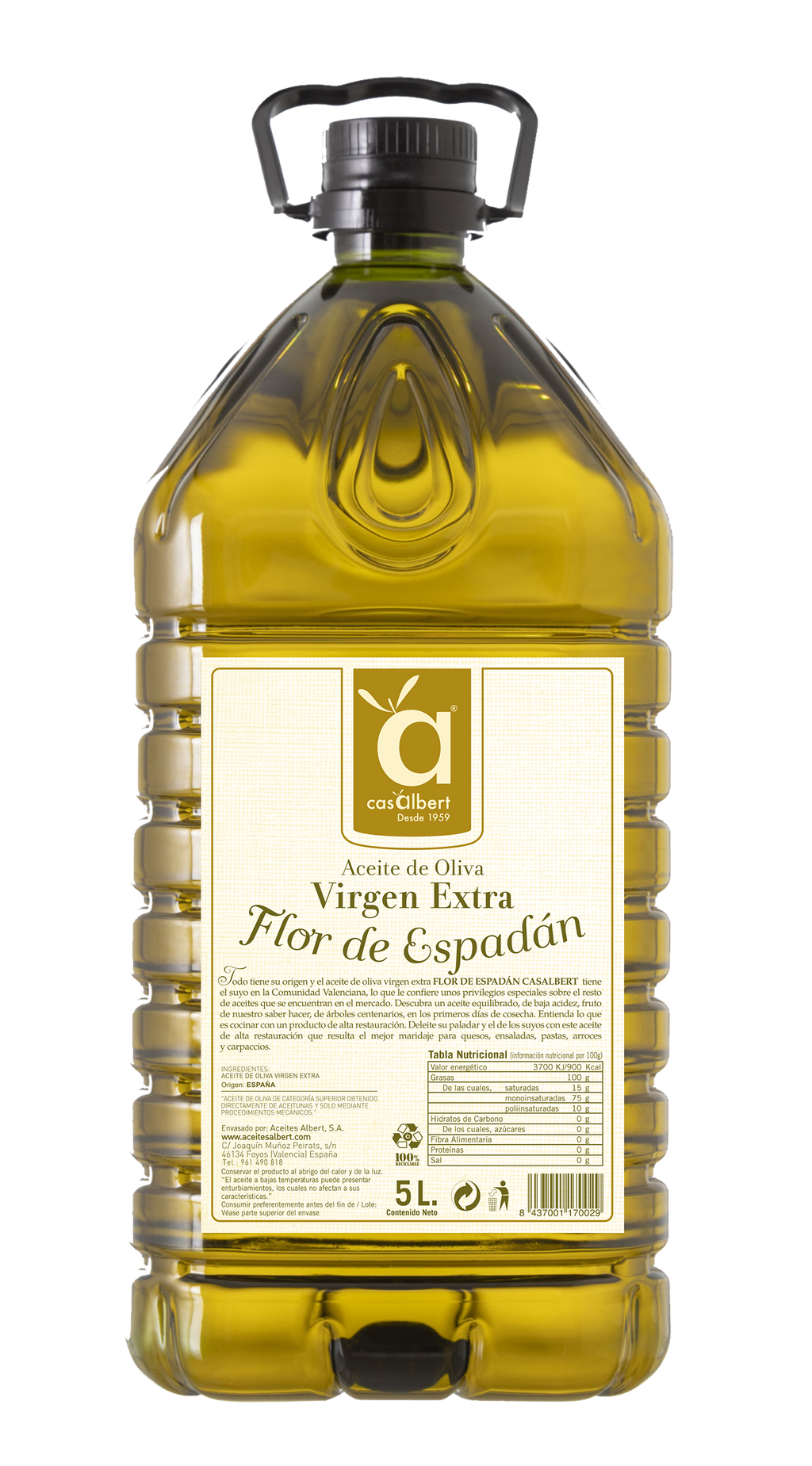 ACEITE DE OLIVA VIRGEN EXTRA FLOR DE ESPADÁN 5 LITROS