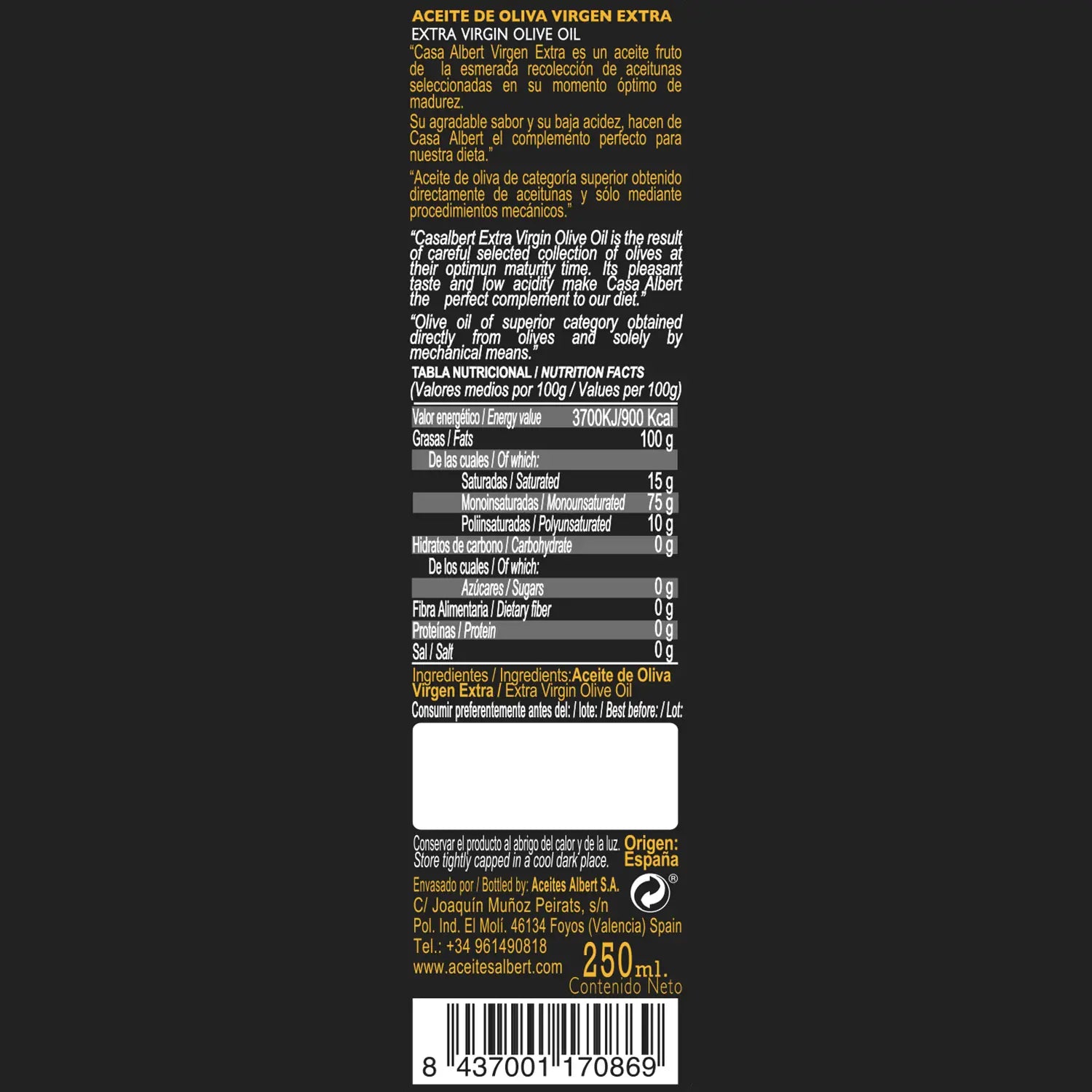 AOVE Gourmet (250ml, 500ml, 750ml)