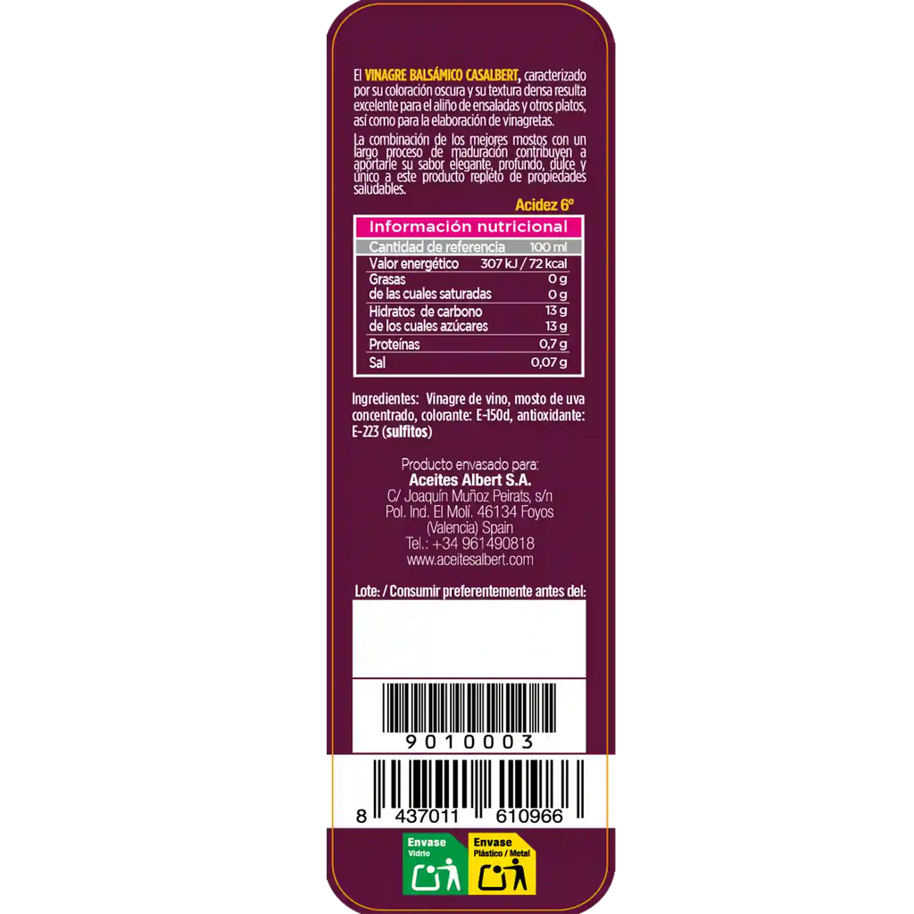 Vinagre balsámico 250ml