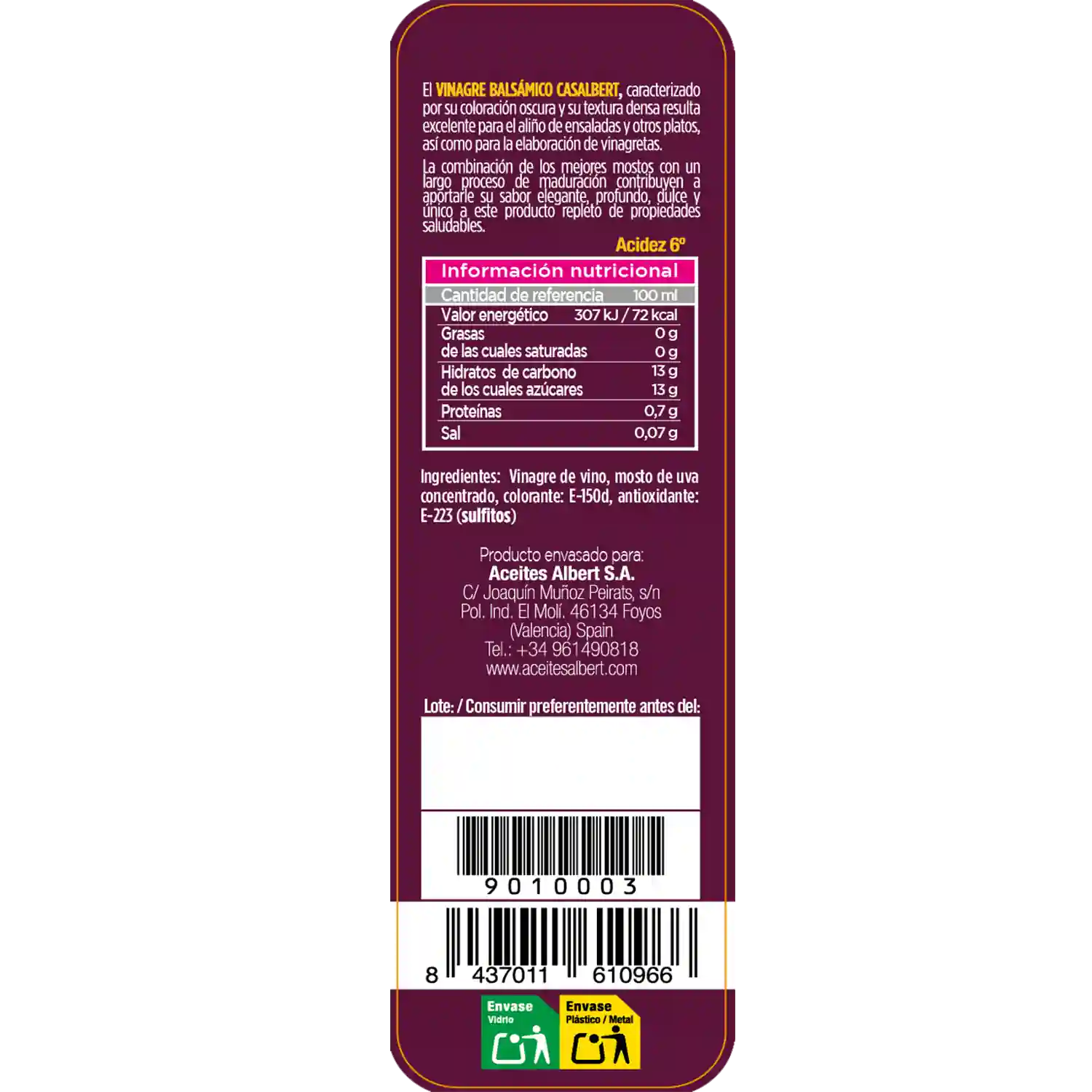 Vinagre balsámico 250ml