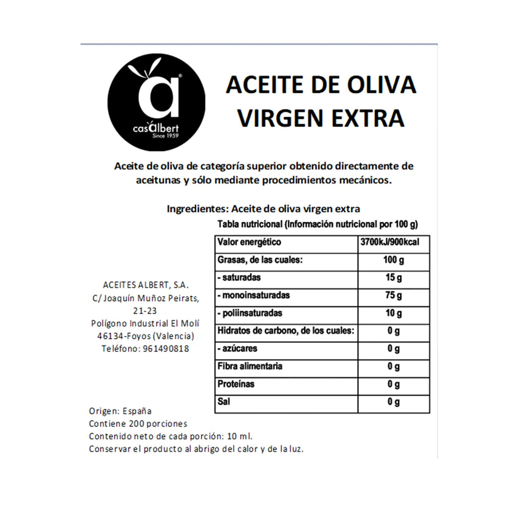 Monodosis de AOVE (200 sobres)
