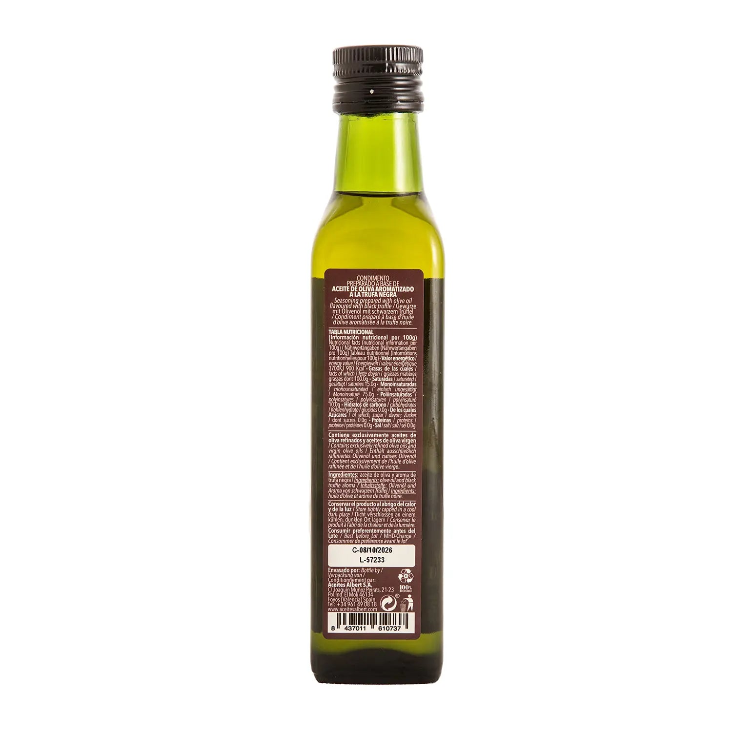 Aceite de Oliva aromatizado a la Trufa Negra 250ml