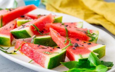 Sandía Salada con Aceite de Oliva y Menta