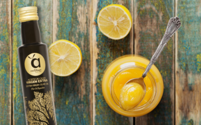 Cuajada de limón con aceite de oliva virgen extra Casalbert
